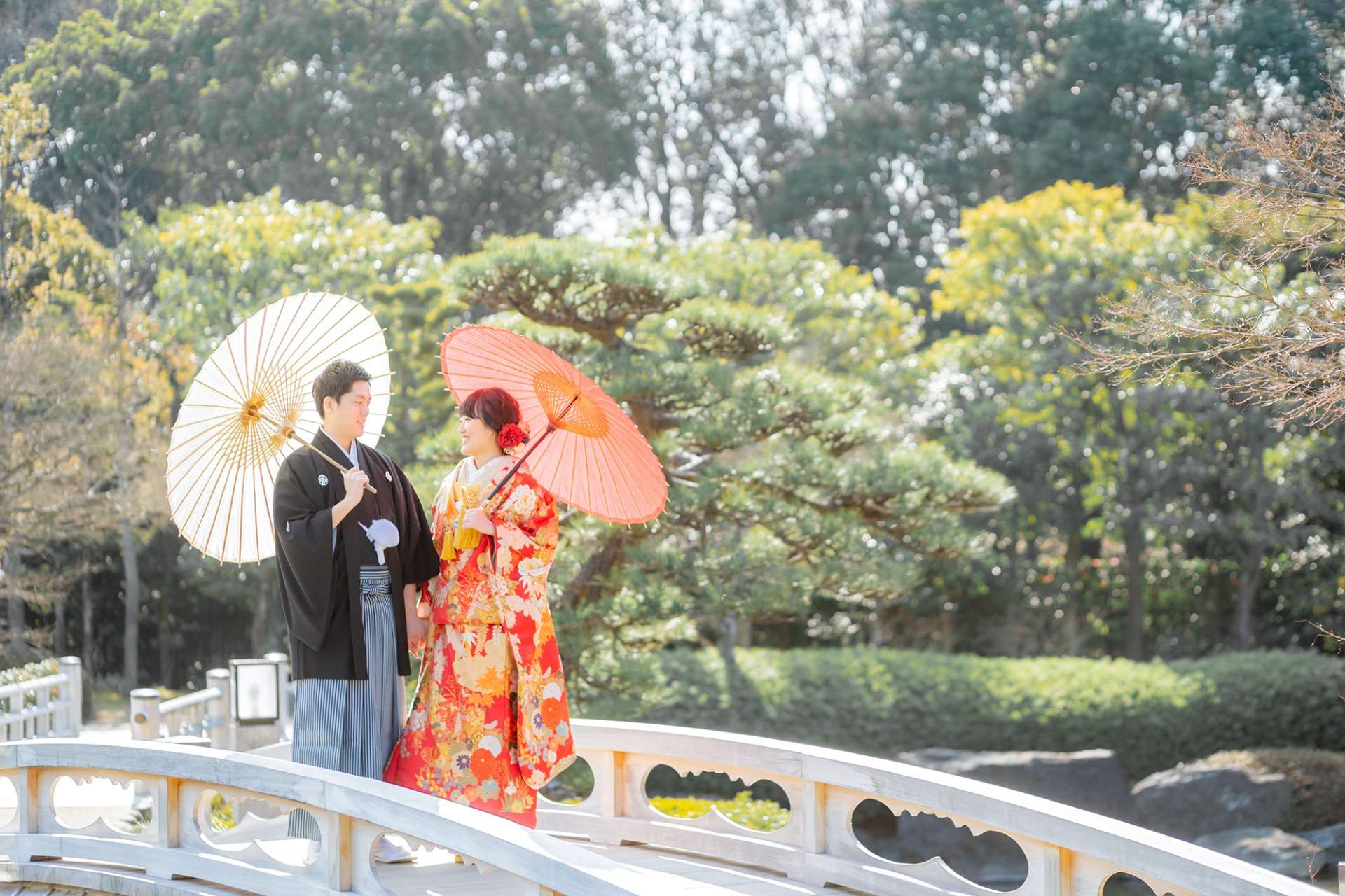 大阪・堺の大仙日本庭園で和装前撮り撮影♡