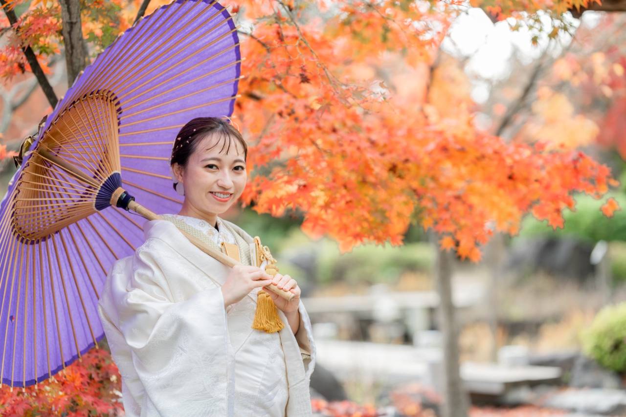 【紅葉前撮り】関西で前撮りをするなら大仙公園日本庭園で撮影をしませんか。